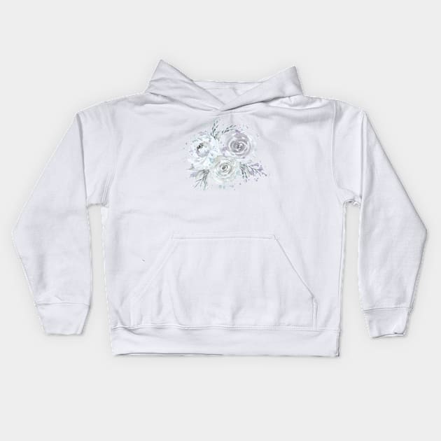 White roses Kids Hoodie by CatyArte